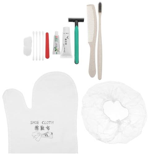 Beavorty Kit Hygiène Jetable et Accessoires Légers Portables pour Hôtel et Maison D'hôtes Trousse de Soin Brosse à Dents, Peigne en Paille de Blé Couleur Aléatoire pour Voyage D'affaires