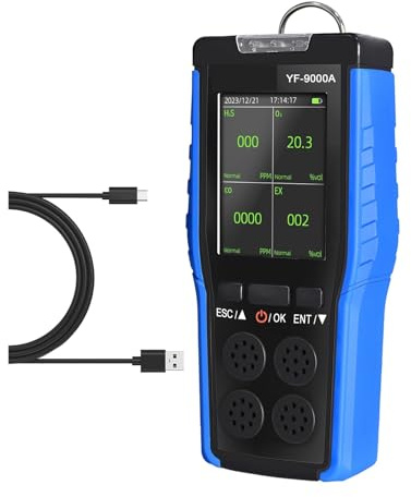 Detector De Gas Portátil O2 EX H2S CO Analizador Gases Monitor Calidad del Aire Seguridad Industrial Sensor Cuatro En Uno Detección Rápida Precisa