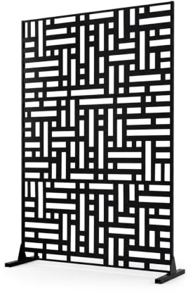 LIFEZEAL Panneau Brise Vue Extérieur, Panneau d'Intimité en Acier Galvanisé, Écran de Confidentialité Décorative, Cloison de Separation pour Jardin, Terrasse, Balcon, 121 x 40 x 183 cm (Géométrique)