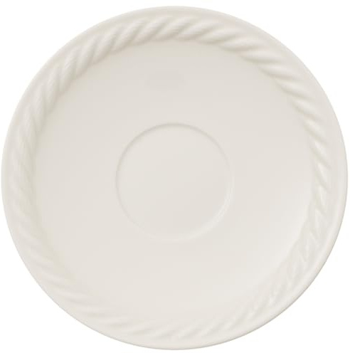 Villeroy und Boch Montauk Untertasse, 16 cm, Premium Porzellan, Weiß