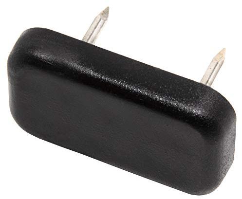 Adsamm® / 16 x Kunststoffgleiter mit 2-Nägel/Schwarz / 18x30 mm/rechteckig/Möbelgleiter mit Nagel/Möbel- und Bodengleiter