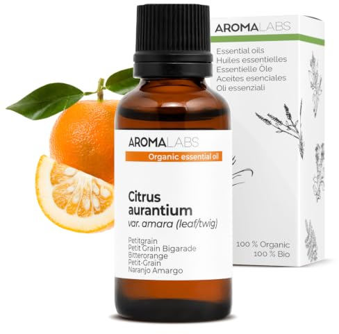 Petit Grain Bigarade BIO (Citrus aurantium - hoja/ramita) - 30 mL - Aceite Esencial Quimiotipado y Certificado AB - Relajación & Descanso - Aroma Labs