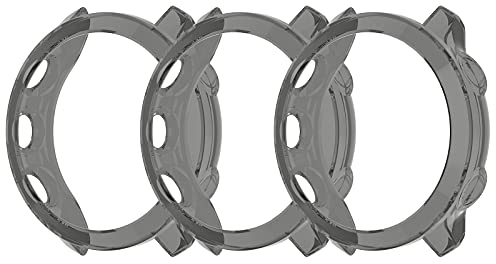 MWOOT Paquete de 3 Caso Cubierta Compatible con Garmin Forerunner 55 GPS Running Smartwatch, Funda Protectora Silicona Prueba Golpes para Protección de Caja del Reloj Inteligente Negro