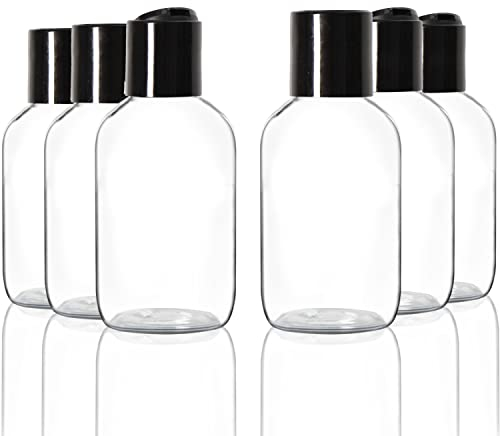 Youngever 12 Pack 120ML Empty Squeeze Containers with Black Disc Cap, Plastic Bottles with Disc Top Flip Cap, Refillable Cosmetic Bottles, Squeeze Containers