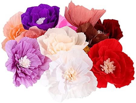 Veemoon 11stücke Teiliges Deko Papierblumen Bunte Krepppapier Blumen Wanddekoration Für Party Geburtstag Weihnachten Und Wohnraumgestaltung
