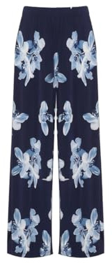 Ladies Summer Wear Palazzo Pants Paisley Print Trousers Loose Fit Baggy Bottoms Womens Street Fashion Plus Size Floral Printed Palazzo Casual Wear Trouser (Navy Floral UK 12-14)