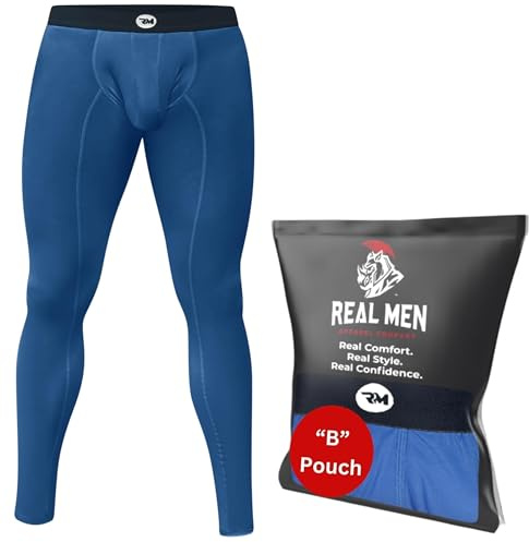 RM Real Men ABCD Pouch Compression Pants Men - 1, 2 & 3 Pack, Men's Leggings, Yoga Pants, Tights, Base Layer Men Cold Weather, Dark Blue, 5X-Large