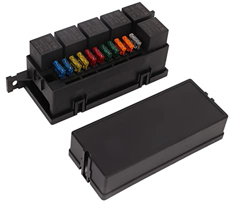 Wasserdichter Sicherungskasten Relais Kit 6-fach | 6 Relaisfächer mit 11 ATC/ATO-Sicherungsplätzen, IP65-geschützte ABS-Konstruktion, Relaisbox für Auto Yacht Boot