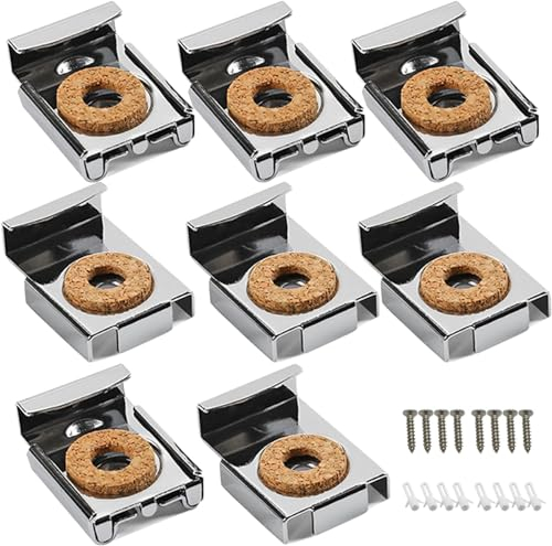 Soportes para Espejos,8 Pcs Clips de Espejo Sin Marco Colgador de Espejo Pared Clips de Montaje de Espejo Sin Marco Fijaciones de Espejo con Tacos y Tornillos de Pared