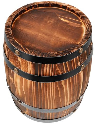 Weinfass aus Holz, Eichenfässer, Whiskyfass-Eimer, Vintage-Blumen-Übertopf, Behälter, Wasser-Wunschbrunneneimer für Zuhause, Küche, Bar, Sommerparty, Dekoration A