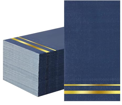 Tamone 100PCS 3-Ply Navy Blue Napkins - Premium Quality Disposable Napkins Soft and Absorbent for Wedding Party Birthday