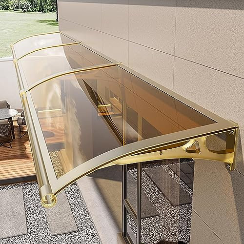 Braunes Polycarbonat-Türüberdachung, Regenschutz für Terrasse, Veranda, Garten, UV- und wasserabweisende Abdeckung für Vorder- und Hintertür