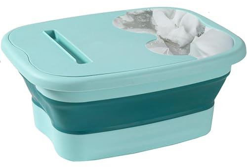 Vasca massaggiante pieghevole per piedi, pediluvio portatile e vasca idromassaggio, per donne, uomini, bambini, anziani, comoda bacinella per il relax e il comfort