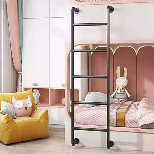 Heavy Duty Wall Mounted Bunk Bed Ladder for Home High Loft Attic 4 8 Rung Metal Step Ladders for Egress Window Well and Basement (105cm/41in)