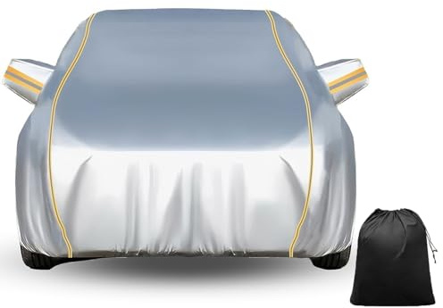 LinGKon Waterproof Car Cover for Nissan Ariya 2022-2025 Outdoor Full Car Covers Dustproof UV proof Scratch proof All Weather Car Cover Windproof Breathable with Zipper(Silver)