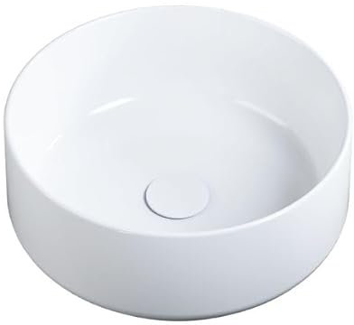 Barbottina Lavabo da appoggio in ceramica bianca modello Infinity 36 cm