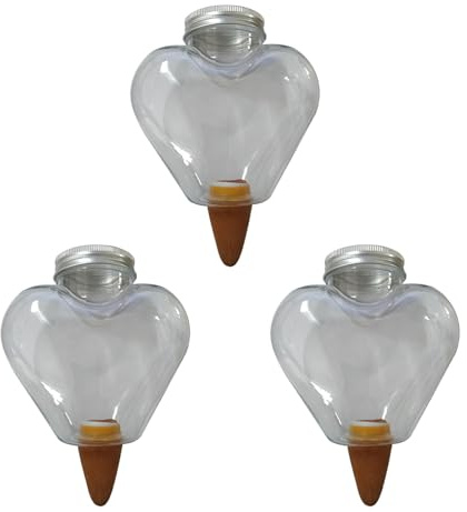 ASIAD 3 Pcs Wasserspender Pflanzen 500ml, Bewässerungskugeln Transparent Große, Automatische PVC Bewässerung Zimmerpflanzen, Selbstbewässerung Gießkugeln,A