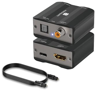 MAXSQUARE HDMI eARC/ARC to Optical Audio Adapter, HDMI eARC Extractor, Supports Dolby5.1, DTS5.1, PCM2.0 TV Soundbar Amplifer Speaker Headphone, Aluminum Case, TAA Compliant