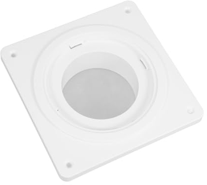 Plastic Dryer Vent Connector Kit Wall Plate Adapter White | Exhaust Hose Coupling Set, 4 Inch Flange with Seal Ring and 4 Screws, Flexible Leakproof Design