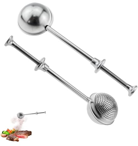 Ceeyoll Lot de 2 passoires à thé en vrac avec poignée télescopique, en acier inoxydable 304, passoire à thé, saupoudreur de sucre en poudre, tamis à farine en acier inoxydable, convient pour la