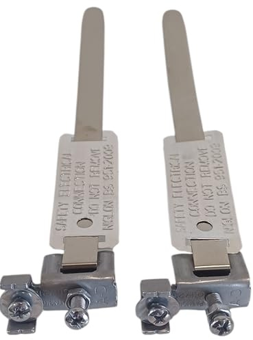 Adjustable Earth Bonding Clamps, 12-32mm Pipe Size, Terminal A-D EC14, Pack of (2)