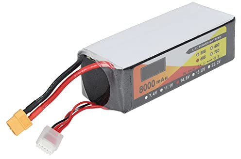 RC-Lipo-Akku, 14,8 V, 8000 mAh, 60 °C, hohe Leistung, hohe Kapazität, 4S1P-Akku mit XT60-Stecker für RC-Rennwagen, Quadrocopter, FPV-Drohne