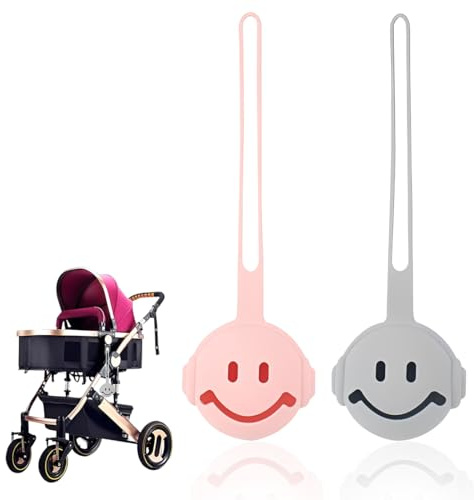 EJRUP 2 Pezzi Scatola di Conservazione Succhietto con Cordoncino Rosa Grigio Due Colori Scatola Succhietto Bimbo Portatile,Portaciuccio,Porta Ciuccio,Porta Ciuccio Maschio