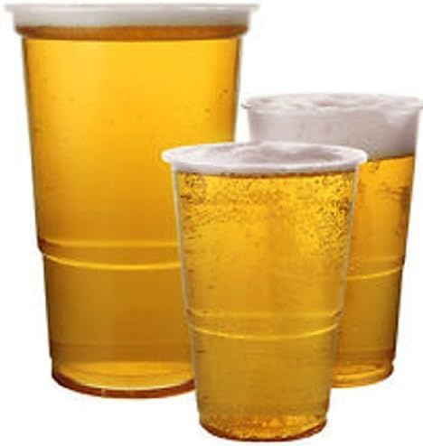 We Can Source It Ltd – 50 x Clear Strong Plastic Full Pint Cups - 20oz Disposable Beer Glasses Tumblers – BPA-Free Plastic Cocktail Glasses with CE Marking – Recyclable Tumblers for Parties