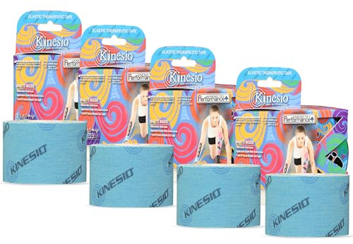 2 Kinesio Tex Performance Muscle and Joint Support Kinesiology Tape - Blue w/Logo