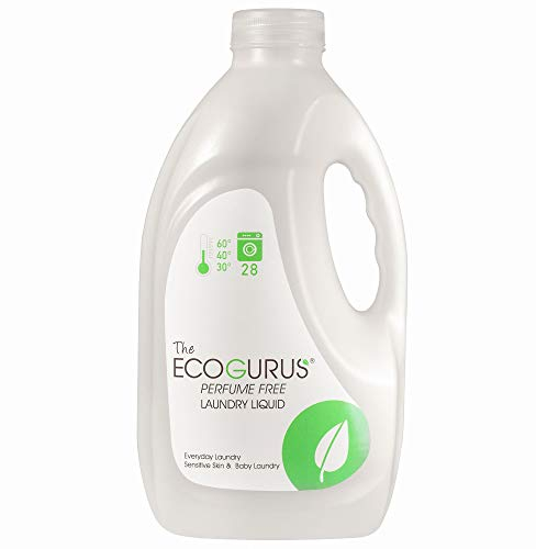 Ecogurus Eco Laundry Detergent - Baby Laundry Detergent 2L - Liquid Detergent for Sensitive Skin - Non Bio Washing Liquid - Effective Stain Remover