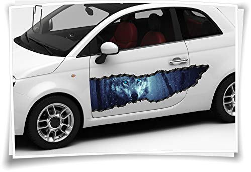 Medianlux Auto-Aufkleber Seitenstreifen Wolf Wölfe Augen Hund Airbrush Folie Tuning Car-Wrapping Luftkanalfolie Digitaldruck Folierung