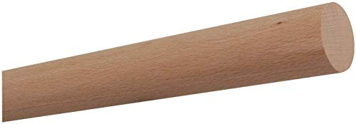 TIBU Buche unbehandelt Holz Handlauf Geländer 30-500 cm Wandhandlauf Wand Treppe ohne Halter, Länge: 2000 mm / 200 cm / 2,0 m Enden: gekappt (sägerau)