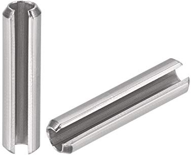 sourcing map Slotted Spring Pin - M4 x 20mm 304 Stainless Steel Split Spring Roll Dowel Pins Plain Finish 50Pcs