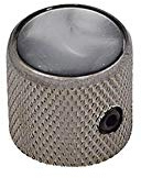 Boston Potiknopf, Dome Knob, mit schwarzer Perleneinlage, 18x18mm, mit Schraube, schwarz nickel