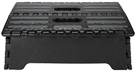 Sgabello Pieghevole Portatile Step Feci per Cucina Bagno Uso Viaggio, Scala Gradini Pedale Anti-slittamento, 38 x 21.5 x 13 cm