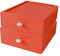 rismart 2 Compartimiento Apilable Cajones de almacenamiento, Colores Dulces Casa Oficina Caja Organizadora Almacenar Documentos, Revista Calcetines, Maquillajes - Naranja