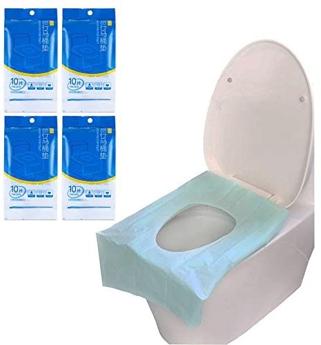 Toilet Seat Covers Disposable,AMTOL 40 PCS Toilet Seat Covers for Travel Accessories, Extra Large Water Proof Toilet Mats Covers for Woman,Kid,Adult Potty Training