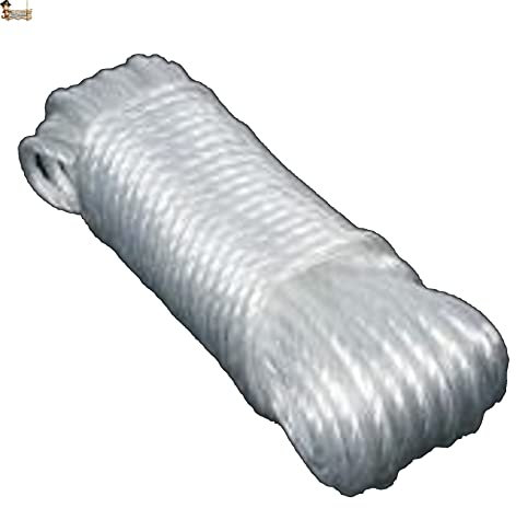BricoLoco.com Cuerda tendedero Forrada. para Tender Ropa en el Exterior o Interior. Tendedero de poleas, persiana, toldos. Polietileno Revestido. Ø 5 mm. (20, Blanco)