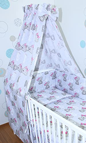 Primawela Babybett Himmel Vollstoff - Girl Bärchen - für Baby Bett Vollstoffhimmel Baumwolle