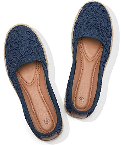 Flats Shoes Women Slip On Shoes Womens Loafers Dress Shoes for Women Shoes Flats Comfortable(Navy Blue,US6)