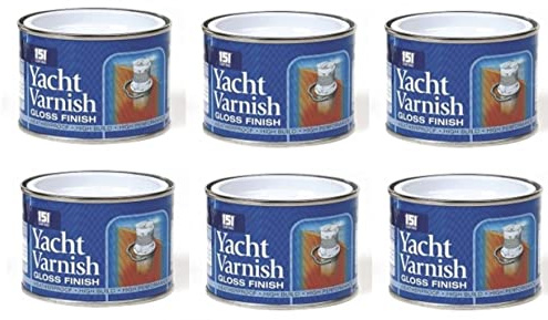 6 x Yacht Varnish Gloss Finish 180ml Water Proof