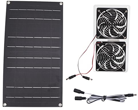 Kit de Ventilateur de Panneau Solaire, 100 W 12 V IP67 étanche à énergie Solaire Double Ventilateur, Ventilateur D'échappement Solaire pour Poulaillers, Serre, Abri, Maisons pour Animaux de Compagnie