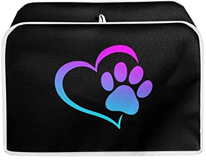 Upetstory 4 Slice Dog Paw Print Toaster Cover Oven Maker Bread Dust Cover Kitchen Broiler Appliance Organizer Bag Fingerprint Protection