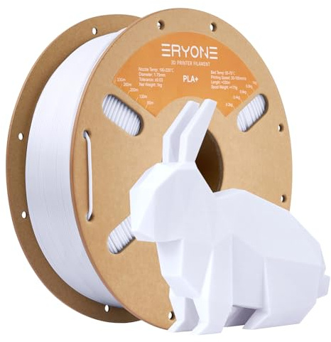 ERYONE PLA Plus (PLA+) Filament, 1,75 mm 3D-Drucker-Filament, professionelle Maßgenauigkeit +/- 0,03 mm, 1 kg (2,2 lbs)/Spule, Kaltweiß
