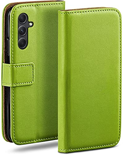 moex Book Case für Samsung Galaxy A54 5G Handyhülle mit Kartenfach, Hülle klappbar 360 Grad Schutzhülle, Klapphülle Flip Case Cover, PU Leder Handytasche Lederhülle, Grün