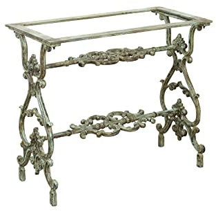 Biscottini Tischgestell aus Gusseisen, Tisch aus Schmiedeeisen für Garten, Tischunterlage, antikes Finish