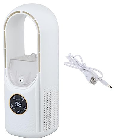 kowaku Aire Acondicionado portátil, Ventilador de Escritorio Personal Exterior 6 velocidades Ajustable silencioso con humidificador Ventilador de, Blanco 12x30cm