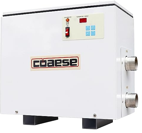 LBMED Thermostat Piscine,Pompe Chauffage Électrique pour Bain Spa avec Protection Anti-brûlure Sèche, Température Réglable 30 À 60° Et Minuterie 1 À 15heures,arrêt Automatique du Chauffage,pour Spa