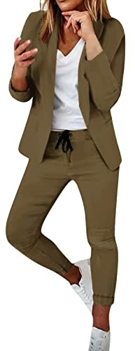 EMATOP black friday deals Hosenanzug für Damen Zweiteiliger Business Anzug Set Slim fit Freizeitanzug Revers Büro Blazer Hose 2-Teilig Tracksuit Elegant Taillierter Jogginganzug Streetwear