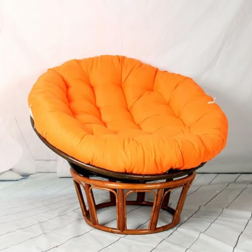 ZOKT Papasansessel Kissen Sitzauflage, Rundes Stuhlkissen Wasserdicht, Papasan Sitzkissen, Polster Sitzpolster für Schwenksessel, Hängesessel für Garten Gartenmöbel Stuhlauflage, Orange, 100 x 100 cm
